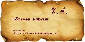 Kőmives Ambrus névjegykártya
