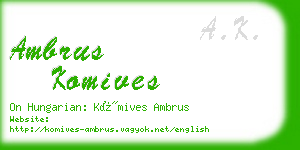 ambrus komives business card